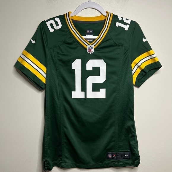 NIKE GREEN BAY PACKERS AARON RODGERS ON FIELD JERSEY SIZE LARGE GREEN HOME - Picture 1 of 9